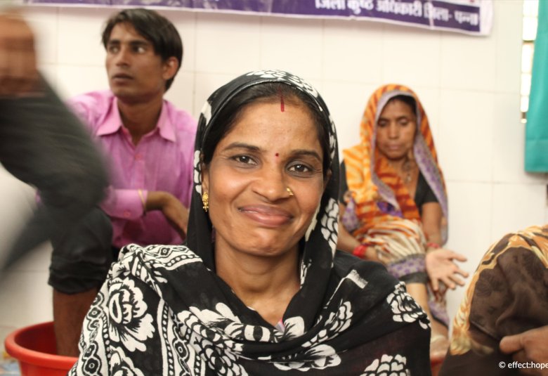 Woman smiling at camera 