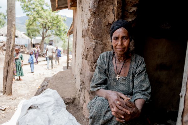 Inguach Mesele Bisetegn has trichiasis stage trachoma but is afraid to get free surgery in Gazgibla, Amhara Region, Ethiopia. CBM Hayduk