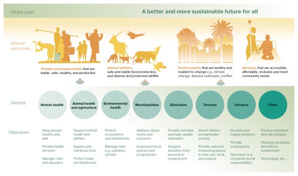 Figure: Finding common ground for collaboration – some examples of sectors and their objectives who may be involved in a cross-cutting One Health approach to NTDs